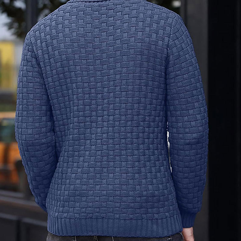 Mirko - Heren Trui Met Textuur en Hoge Kraag Elegant