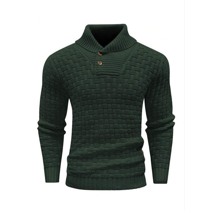 Mirko - Heren Trui Met Textuur en Hoge Kraag Elegant