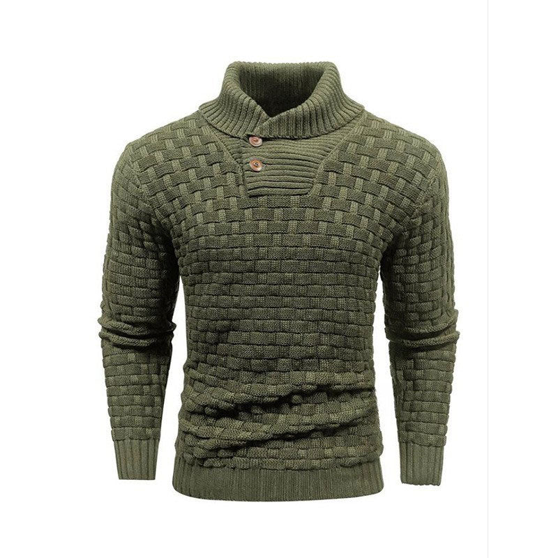 Mirko - Heren Trui Met Textuur en Hoge Kraag Elegant