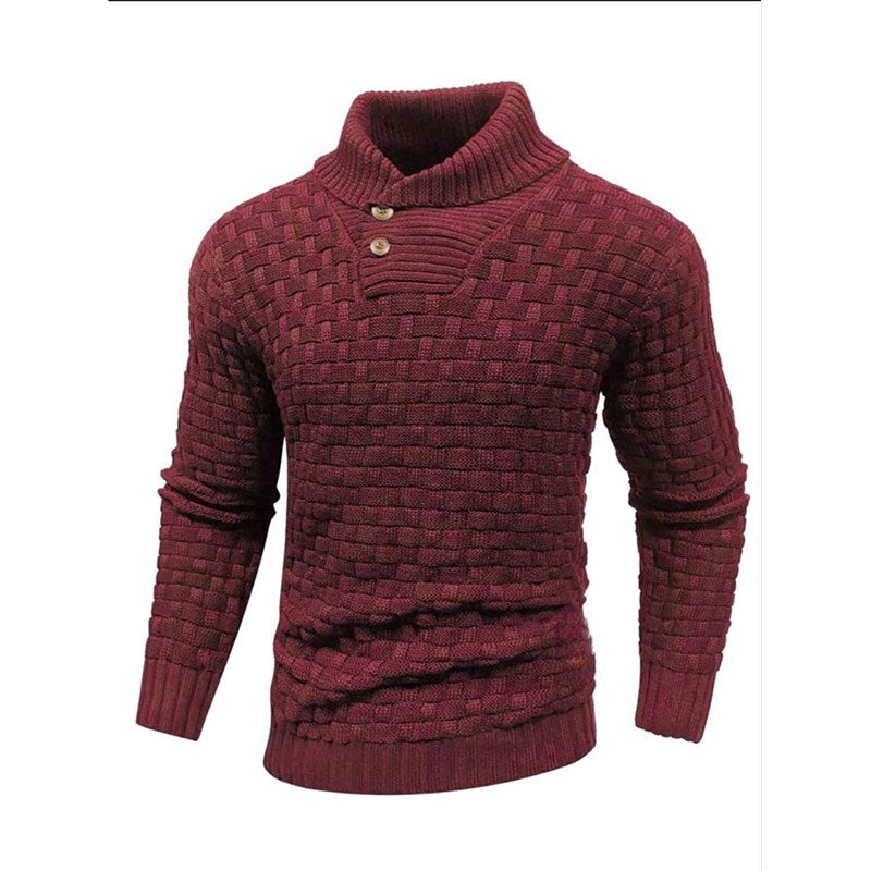 Mirko - Heren Trui Met Textuur en Hoge Kraag Elegant