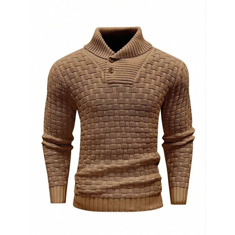 Mirko - Heren Trui Met Textuur en Hoge Kraag Elegant
