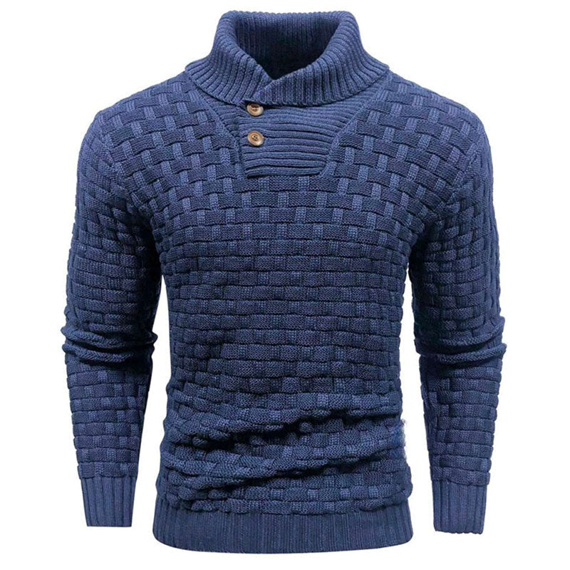 Mirko - Heren Trui Met Textuur en Hoge Kraag Elegant