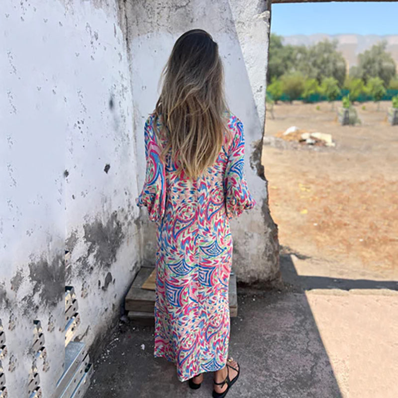 Herminie - Elegante Maxi jurk met prachtige zomerprint voor dames