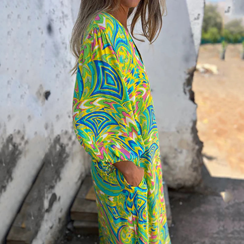 Herminie - Elegante Maxi jurk met prachtige zomerprint voor dames