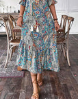 Esther - Elegante V-hals bloemenprint boho jurk voor dames