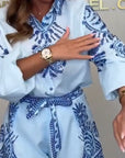 Mylene - Geprinte playsuit met strikceintuur
