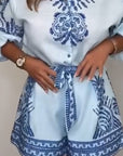 Mylene - Geprinte playsuit met strikceintuur