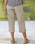 Ophiria - Dames capri cargo broek met meerdere zakken, casual pasvorm