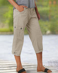Ophiria - Dames capri cargo broek met meerdere zakken, casual pasvorm