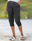 Ophiria - Dames capri cargo broek met meerdere zakken, casual pasvorm