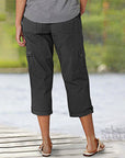 Ophiria - Dames capri cargo broek met meerdere zakken, casual pasvorm