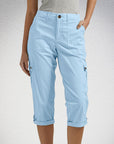 Ophiria - Dames capri cargo broek met meerdere zakken, casual pasvorm