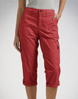 Ophiria - Dames capri cargo broek met meerdere zakken, casual pasvorm