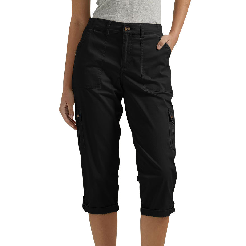 Ophiria - Dames capri cargo broek met meerdere zakken, casual pasvorm