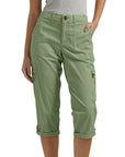 Ophiria - Dames capri cargo broek met meerdere zakken, casual pasvorm