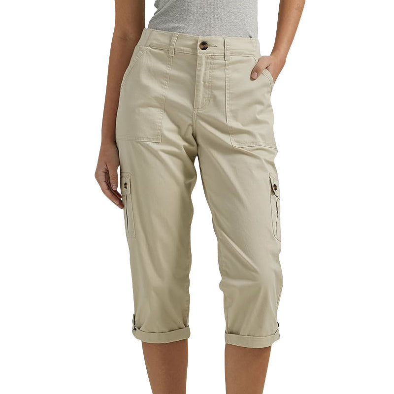 Ophiria - Dames capri cargo broek met meerdere zakken, casual pasvorm