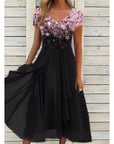 Halina - Elegante zomerjurk met V-Hals en unieke print
