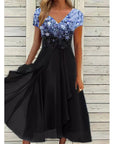 Halina - Elegante zomerjurk met V-Hals en unieke print
