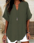 Sylmira - Elegante Losse Blouse met V-hals