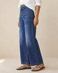 Rexelle - Dames Jeans Hoge Taille Wijde Pasvorm Denim Comfort & Moderne Stijl