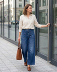 Rexelle - Dames Jeans Hoge Taille Wijde Pasvorm Denim Comfort & Moderne Stijl