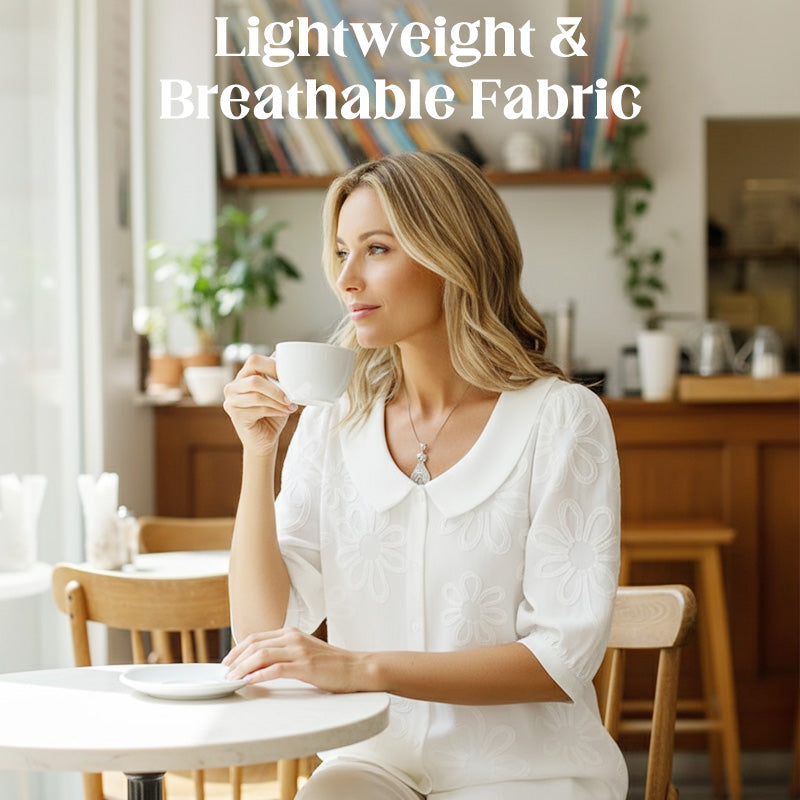Perina - Gebloemde Borduurschort Retro Stijl