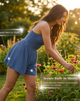 Mirestra - Dames jumpsuit met ribstof short en geïntegreerde uitlopende rok