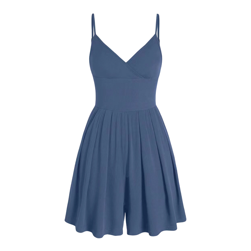 Mirestra - Dames jumpsuit met ribstof short en geïntegreerde uitlopende rok