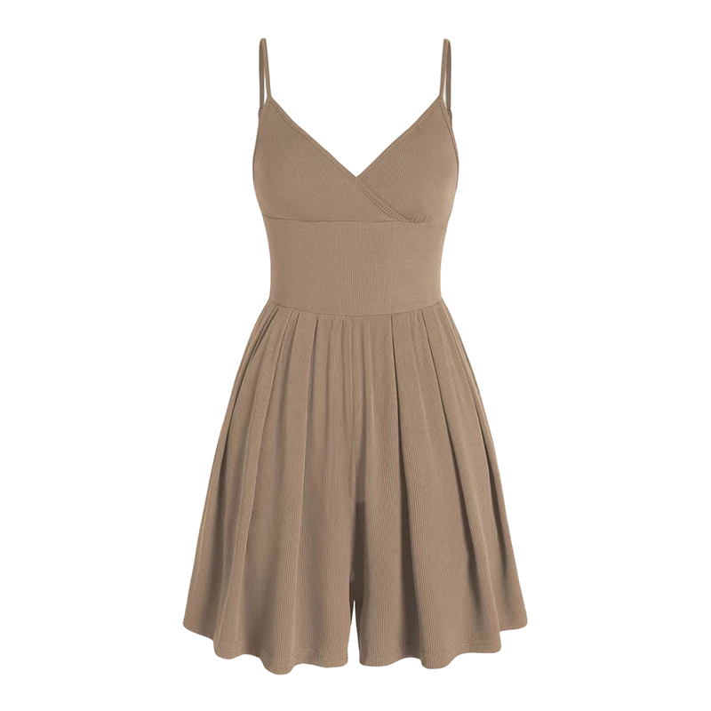 Mirestra - Dames jumpsuit met ribstof short en geïntegreerde uitlopende rok