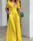 Rosenya - Elegante dames jumpsuit met V-hals en palazzo broek