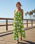 Dovellae - Dames Jumpsuit Met Fijne Bandjes Bloemenprint Brede Benen Zomer