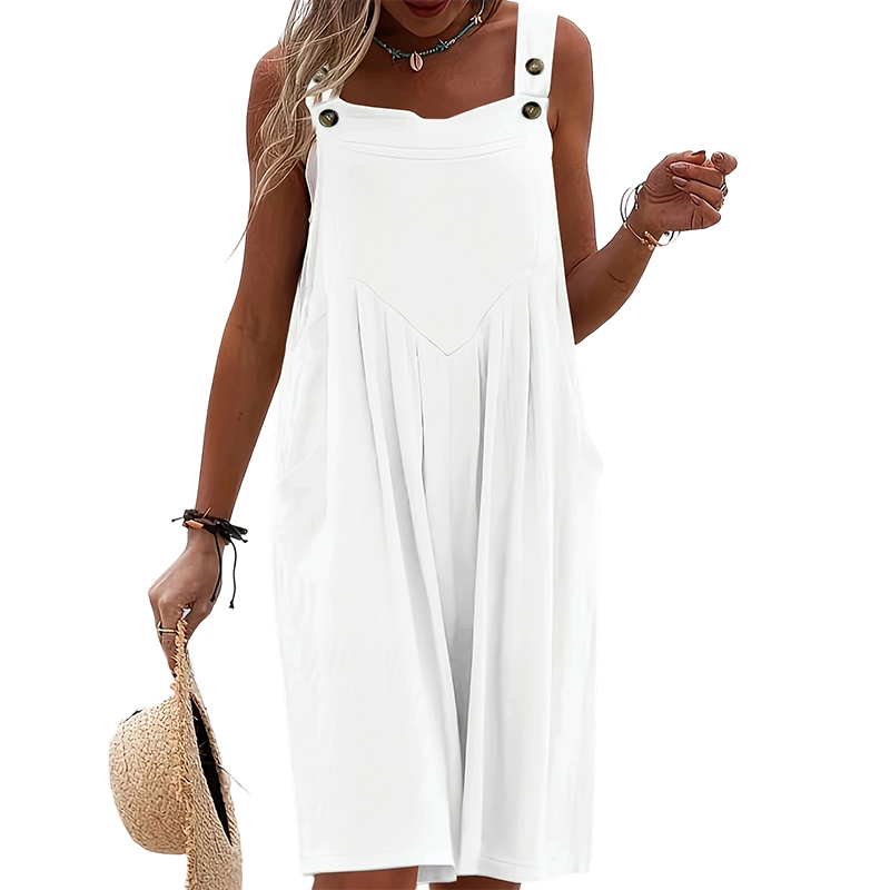 Rhyzelia - Dames Zomer Jumpsuit Zonder Mouwen met Brede Benen