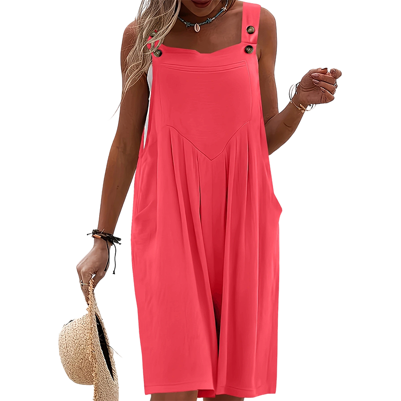 Rhyzelia - Dames Zomer Jumpsuit Zonder Mouwen met Brede Benen