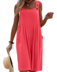 Rhyzelia - Dames Zomer Jumpsuit Zonder Mouwen met Brede Benen