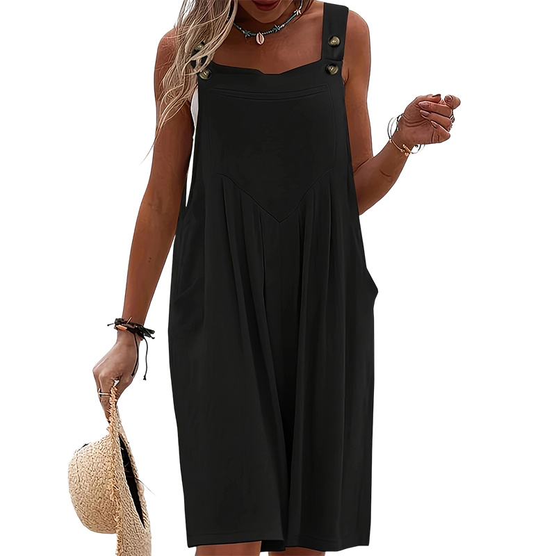 Rhyzelia - Dames Zomer Jumpsuit Zonder Mouwen met Brede Benen