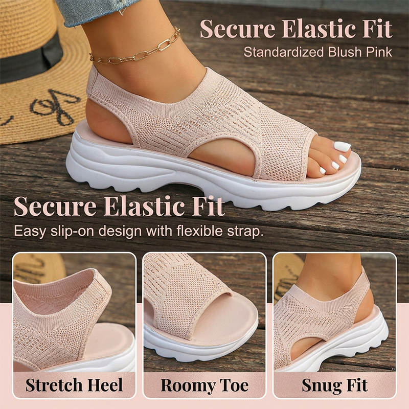 Tyressa - Dames sandalen met platform in ademend mesh