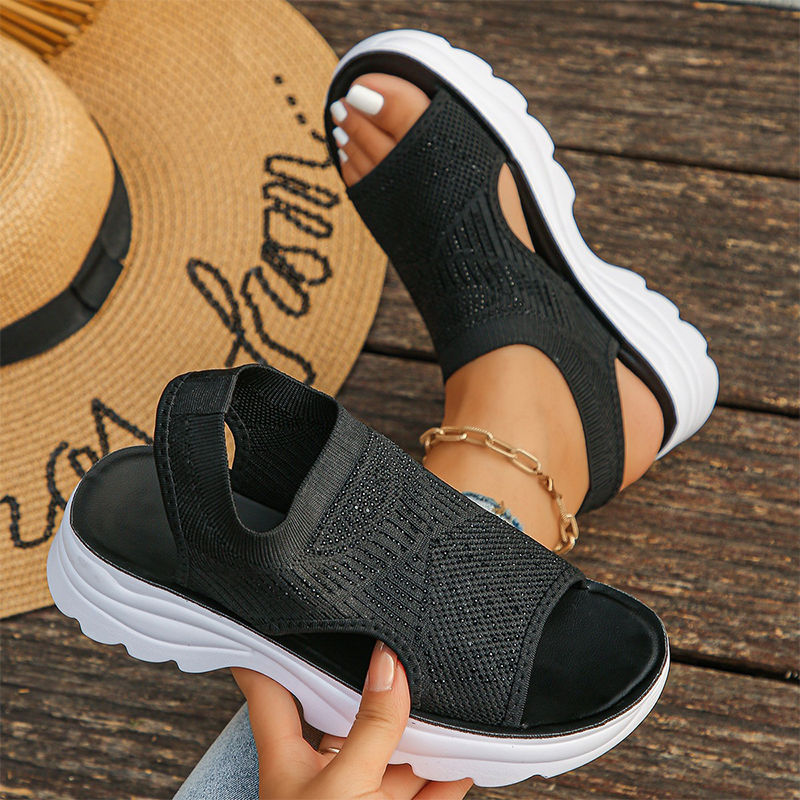 Tyressa - Dames sandalen met platform in ademend mesh