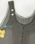 Jovalythra - Casual Denim Bloemen Overall met Ruime Pasvorm voor Dames