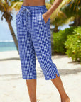 Novirae - Dames capri broek met vichy ruitjes, casual pasvorm
