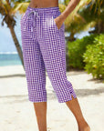 Novirae - Dames capri broek met vichy ruitjes, casual pasvorm