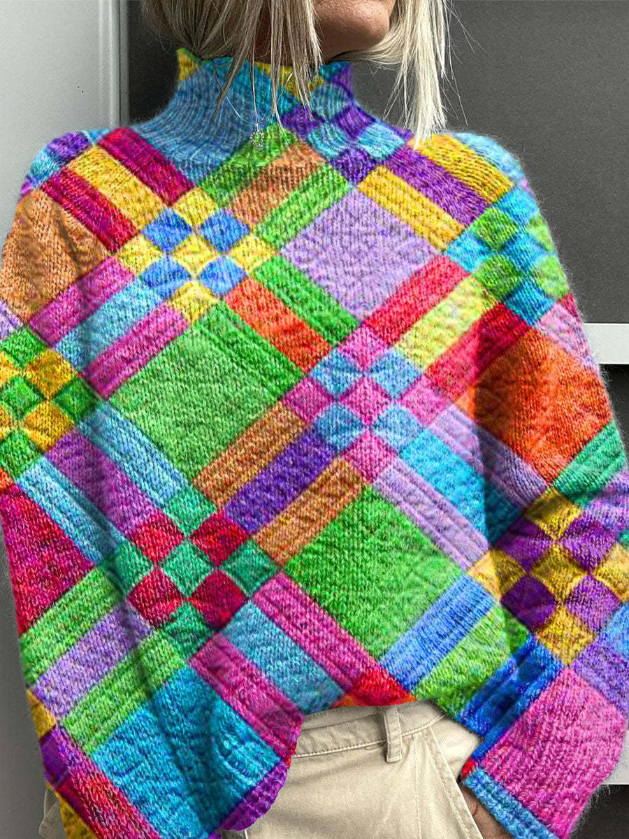 Noelle - Regenboog coltrui voor dames