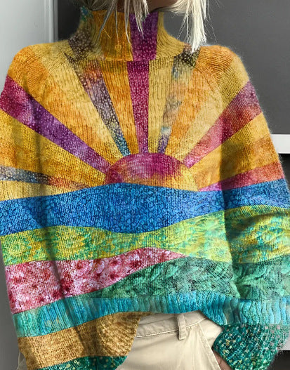 Noelle - Regenboog coltrui voor dames