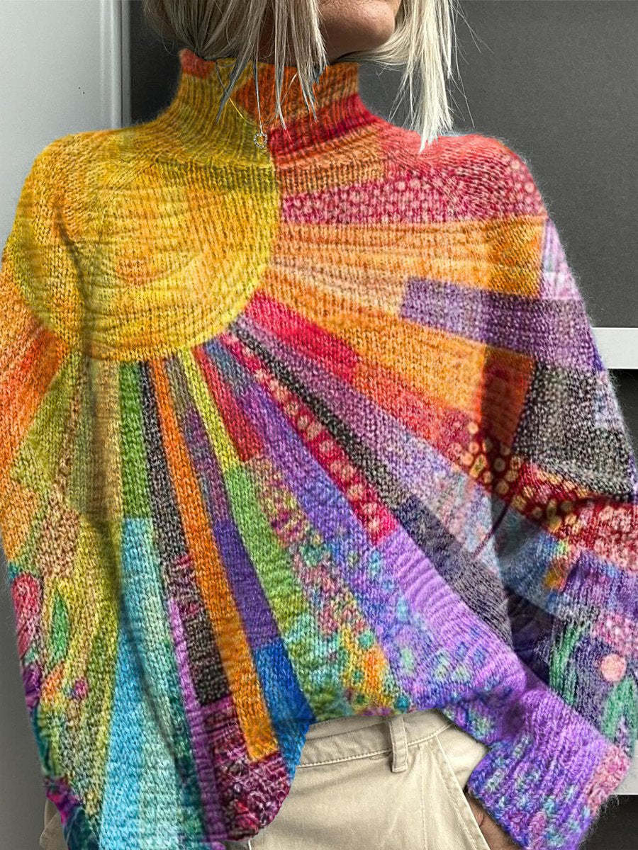 Noelle - Regenboog coltrui voor dames