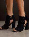 Ophalyra - Sandalen met Vierkante Hak en Elegante Knoop met Open Neus