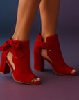 Ophalyra - Sandalen met Vierkante Hak en Elegante Knoop met Open Neus