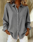 Kalessa - Casual Gestreepte Blouse met Lange Mouwen