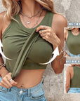 Ilyvera - Dames ribbed tanktop met geïntegreerde ondersteuning en flatterende pasvorm