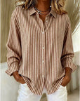 Kalessa - Casual Gestreepte Blouse met Lange Mouwen
